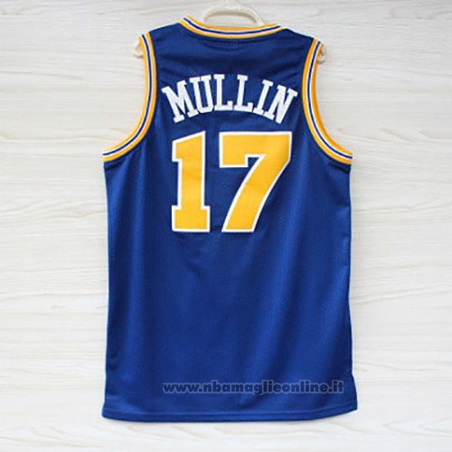 Maglia Golden State Warriors Chris Mullin NO 17 Throwback Blu